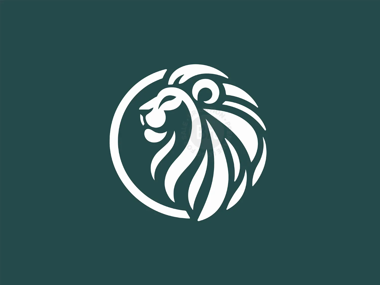 Modern White Lion Head Logo