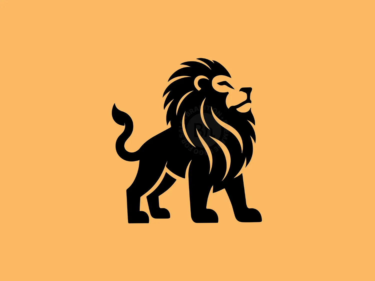 Modern Business Black Lion Logo