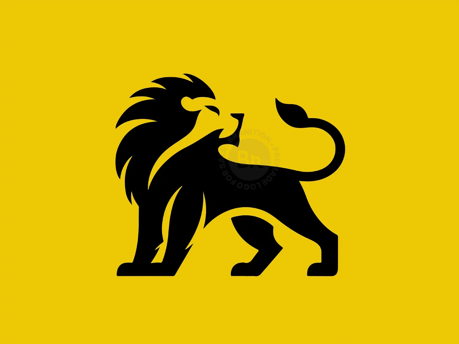 Modern Black Business Lion Logo