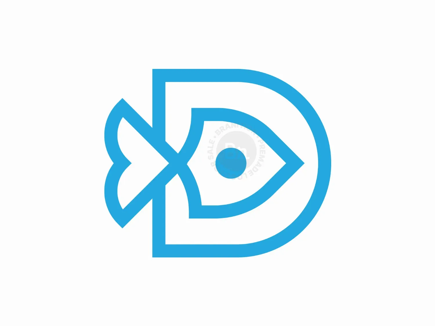 Minimalist D Fish Logo