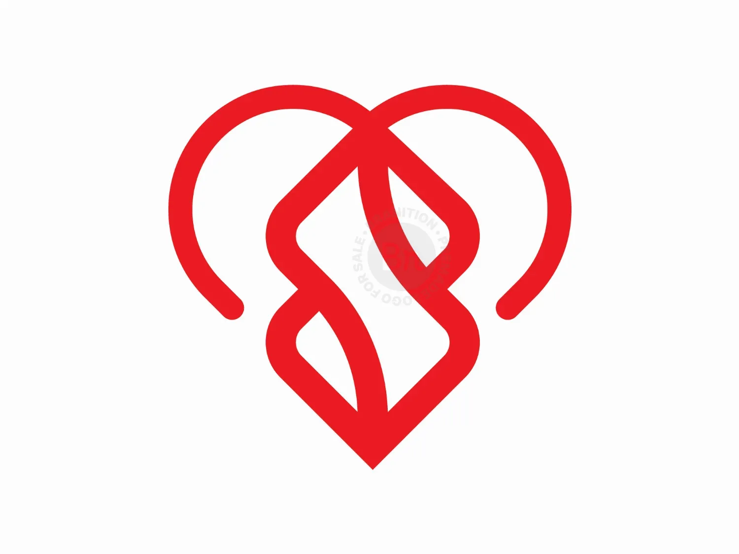 Minimalist Letter S Heart Logo