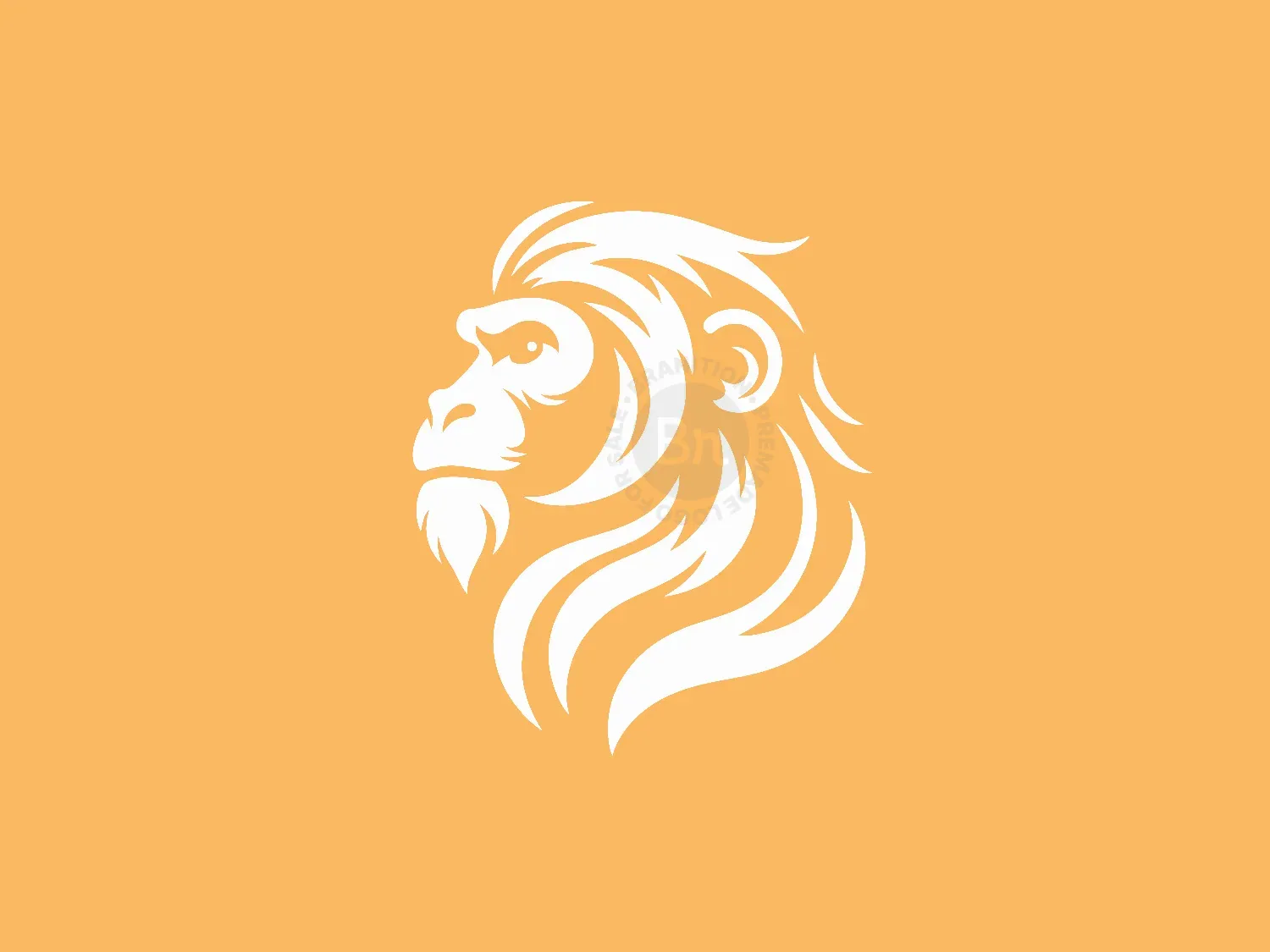 Modern Business Monkey Head In Profile Logo