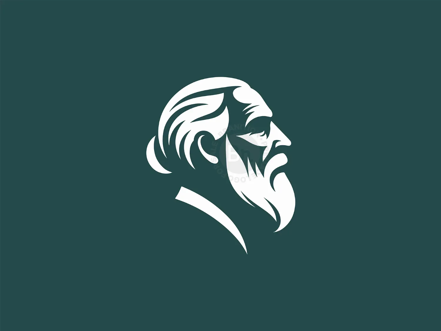 Modern Old Man Face In Profile Business Logo