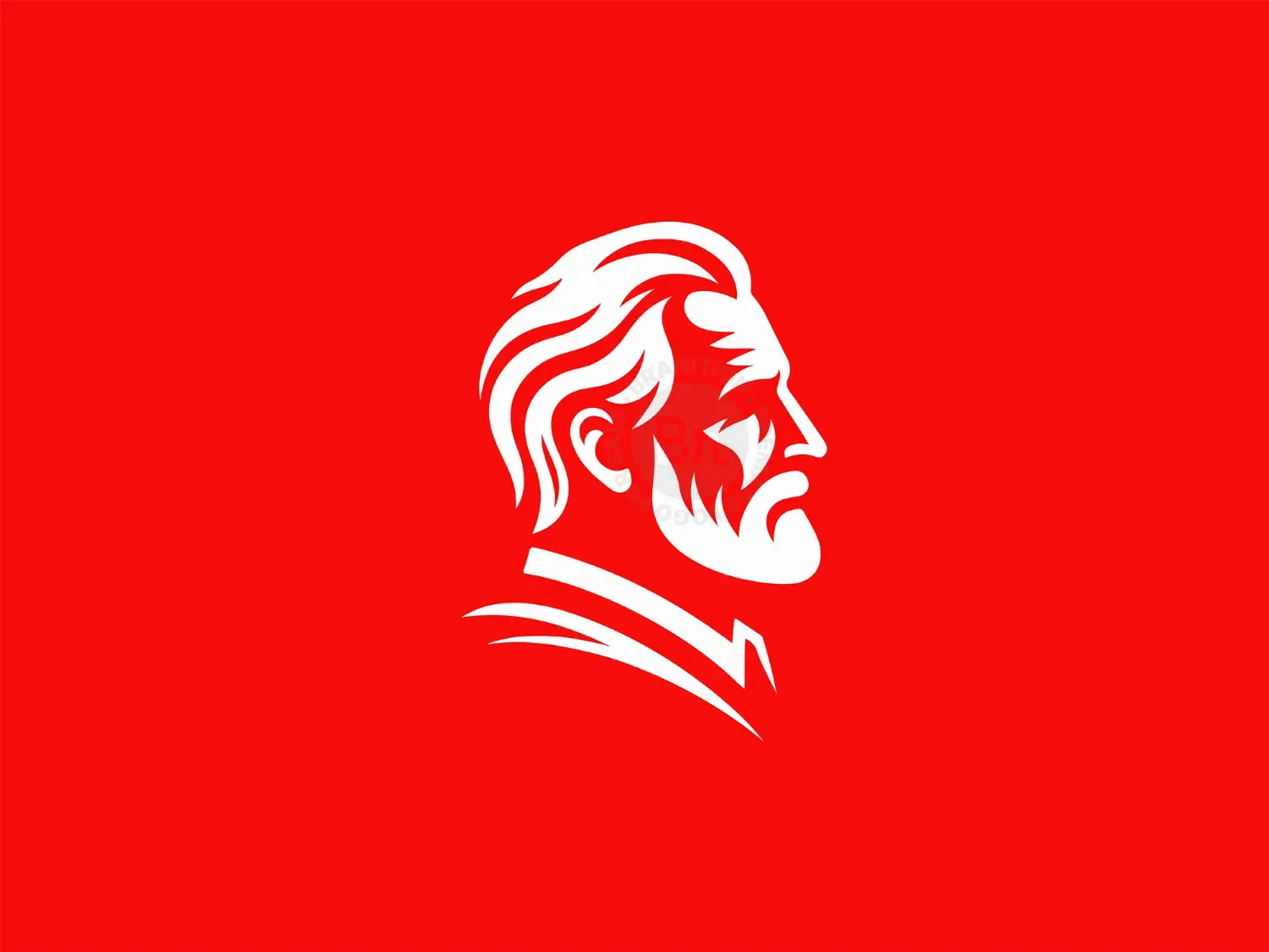 Modern Old Man Face In Profile Logo