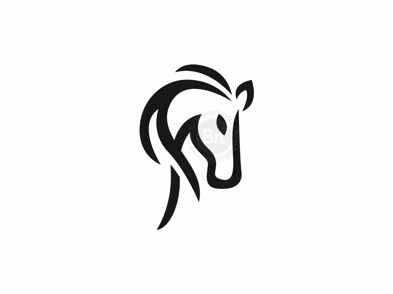 Minimal Horse Line Logo