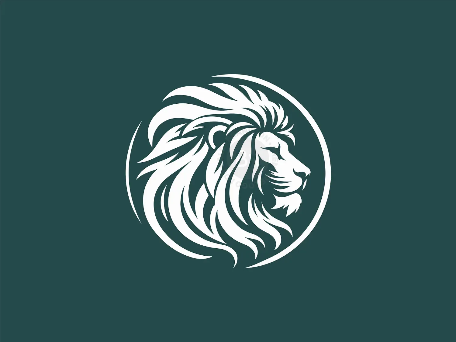 Modern White Lion Head Logo