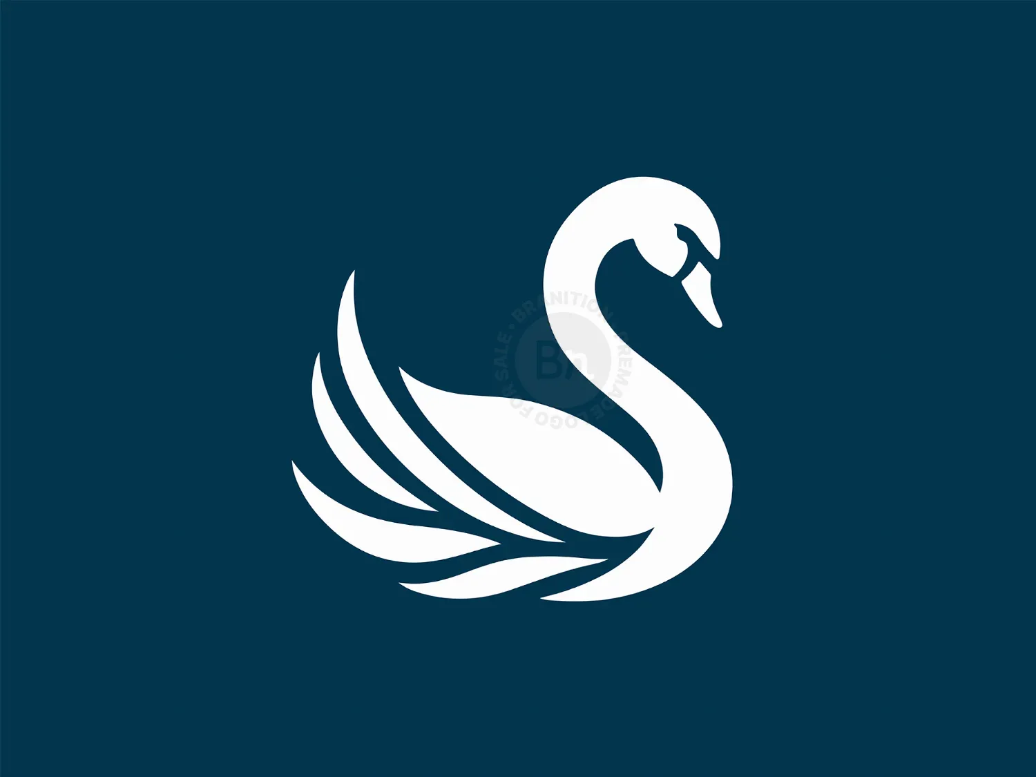 Modern White Swan Logo