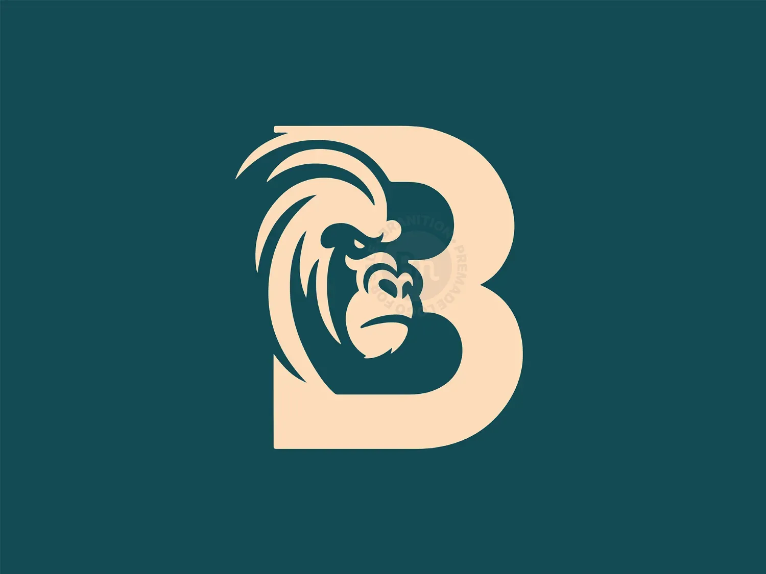 Modern Letter B With Gorilla Head Logo