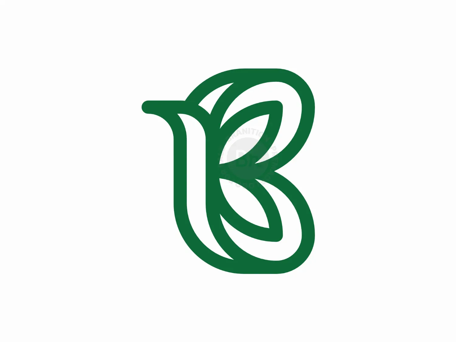 Minimalist Nature B Letter Butterfly Logo