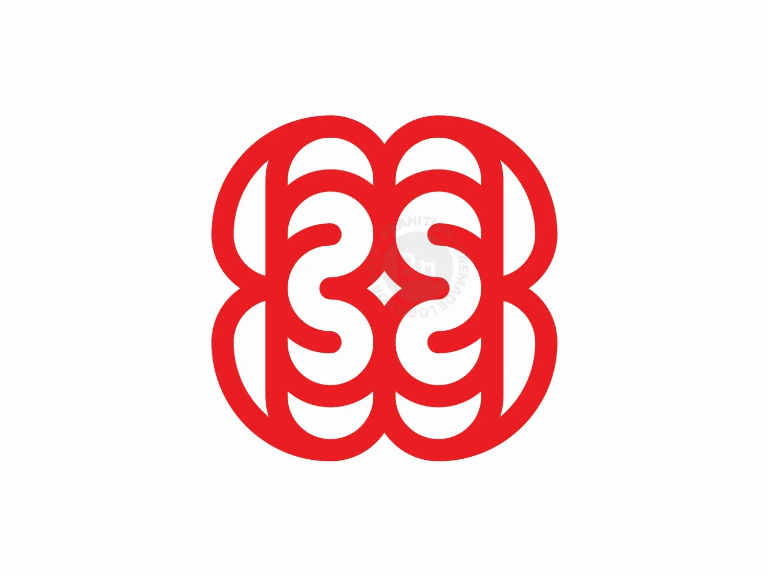 Star Brain Bb Letter Logo