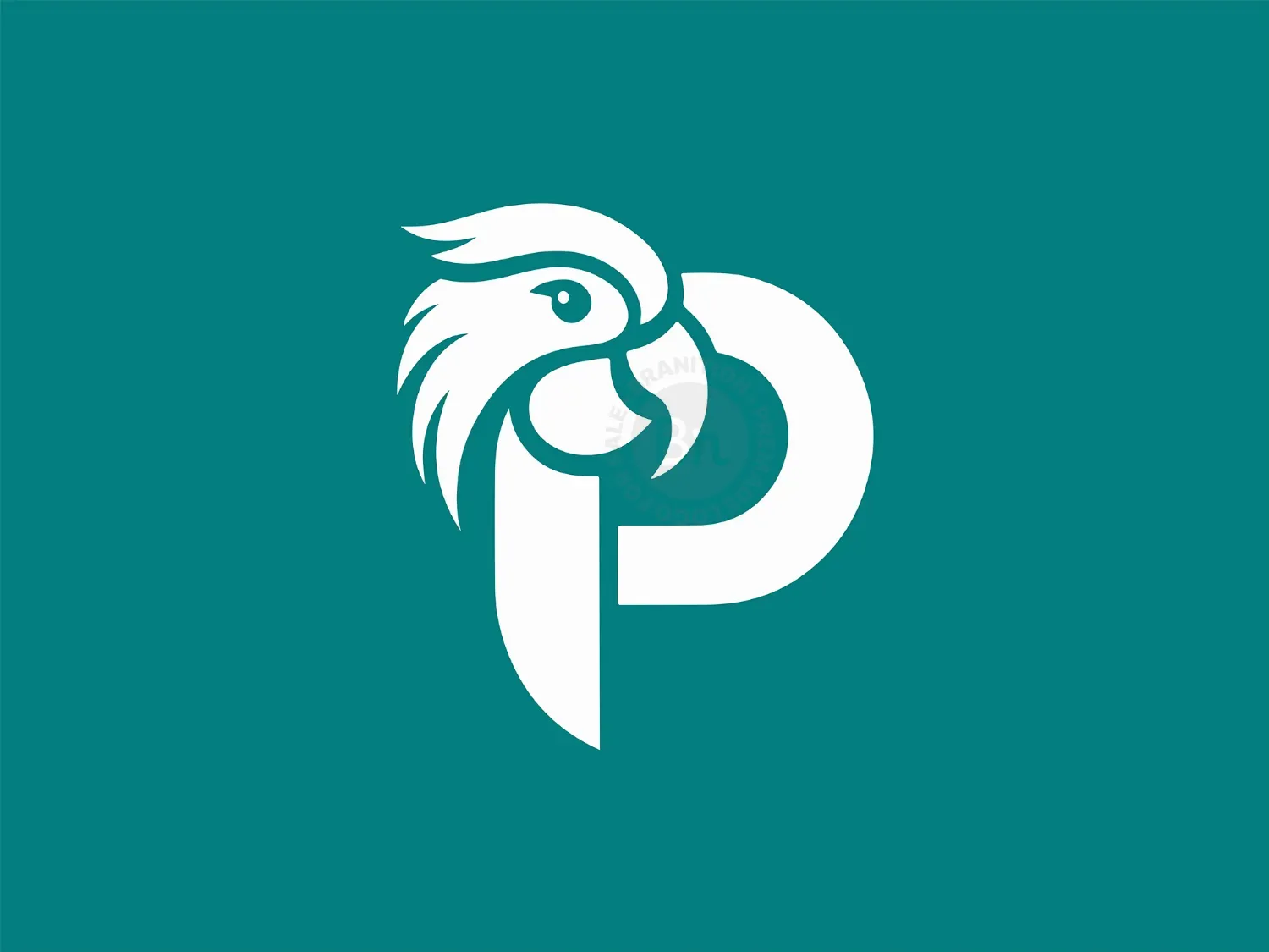 Modern Letter P With Parrot Head Logo