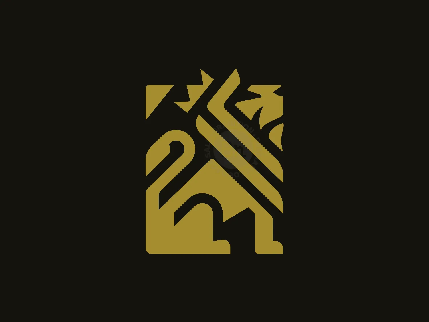 Geometric Lion Square Logo