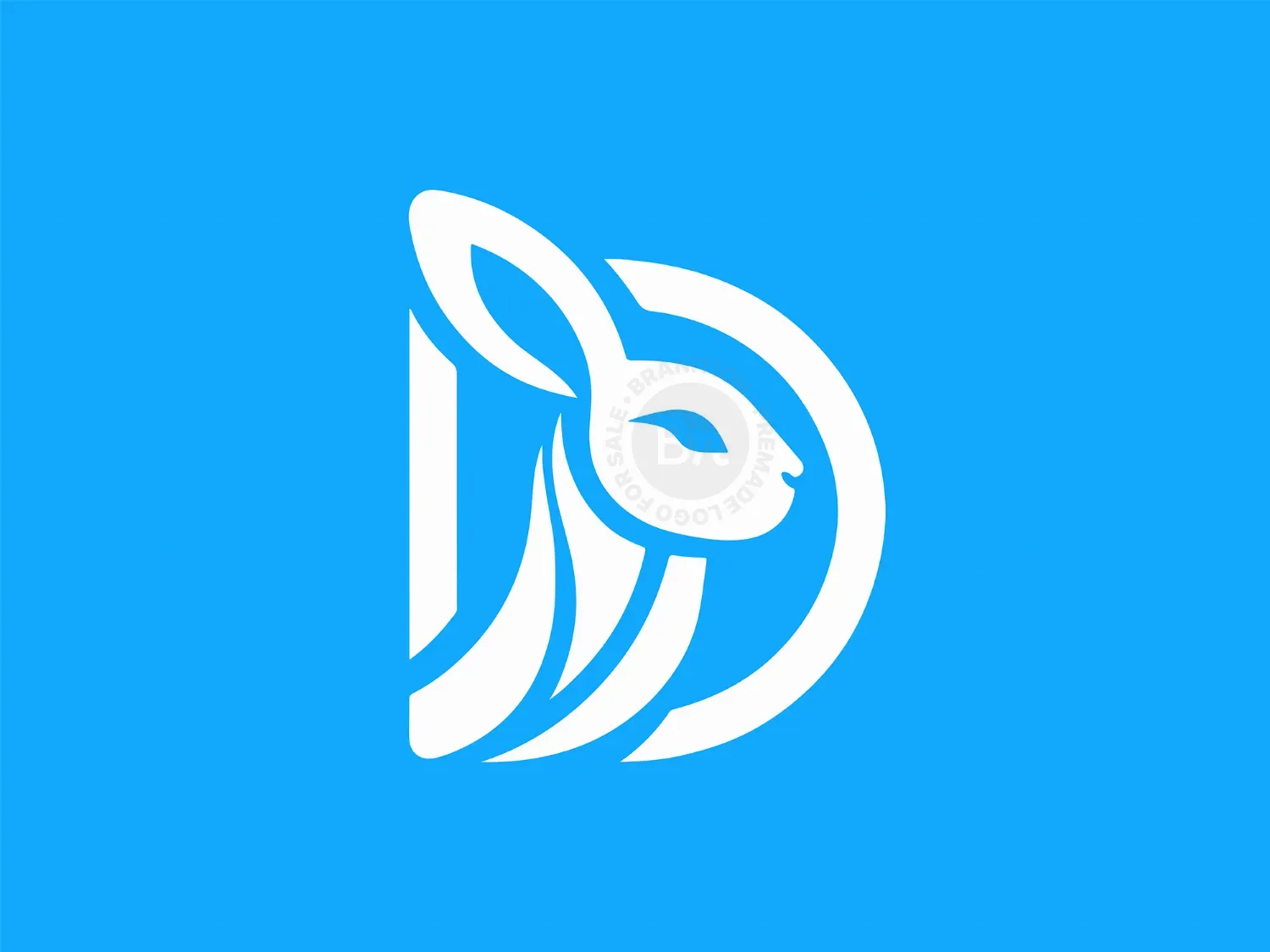 Abstract Elegant Rabbit With Letter D Logo