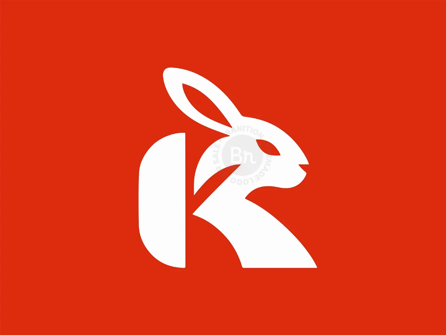 Abstract Letter K With Rabbit Head Logo