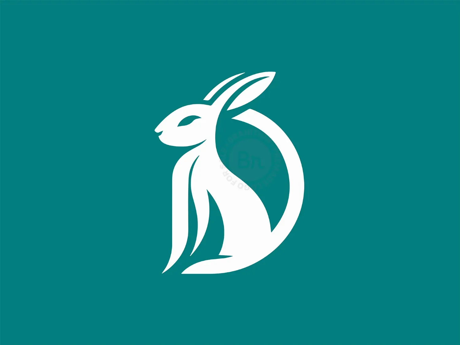 Abstract Rabbit With Modern Letter D Logo