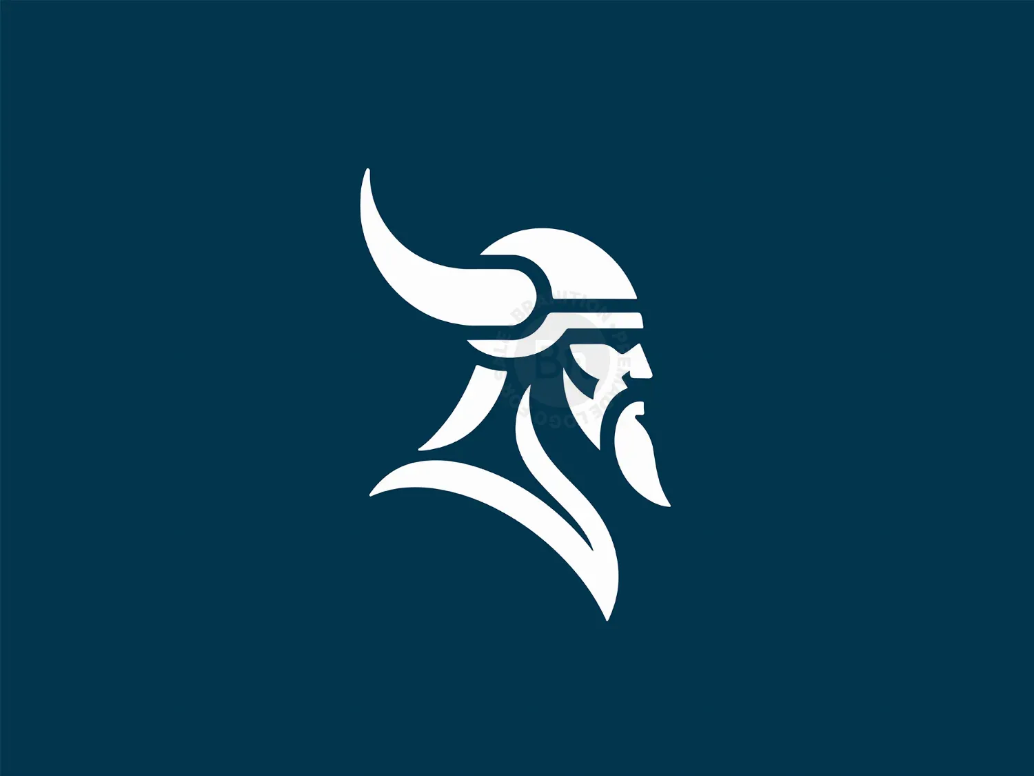 Modern Viking Warrior Head In Profile Logo