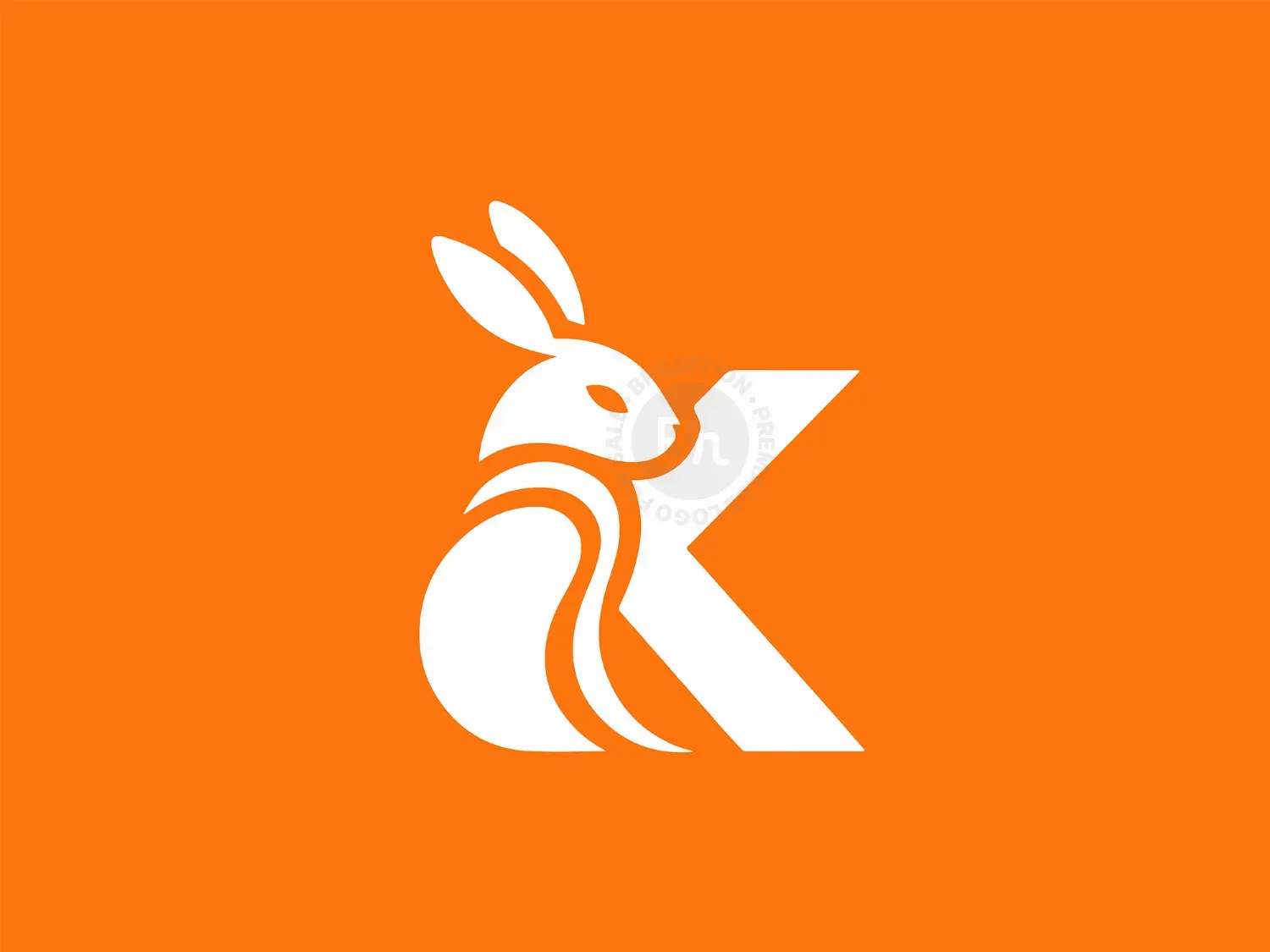 Abstract Rabbit With Modern Letter K Logo