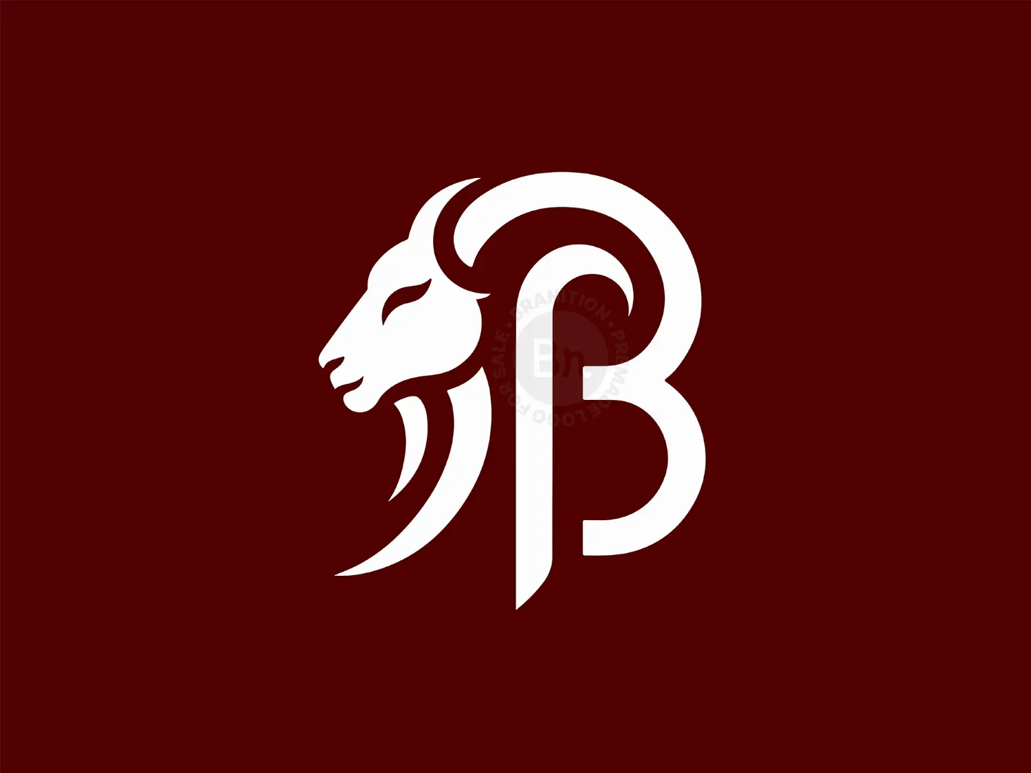 Elegant Letter B With Abstract Ram Head Logo