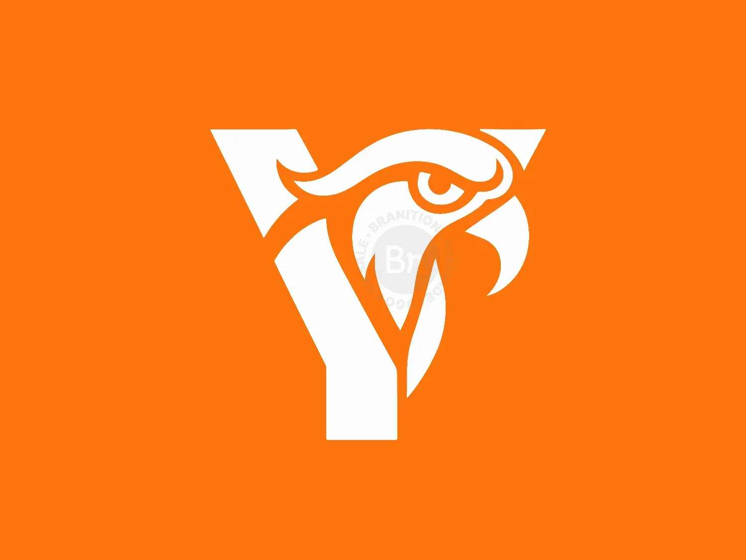 Modern Letter Y With Bird Head Logo