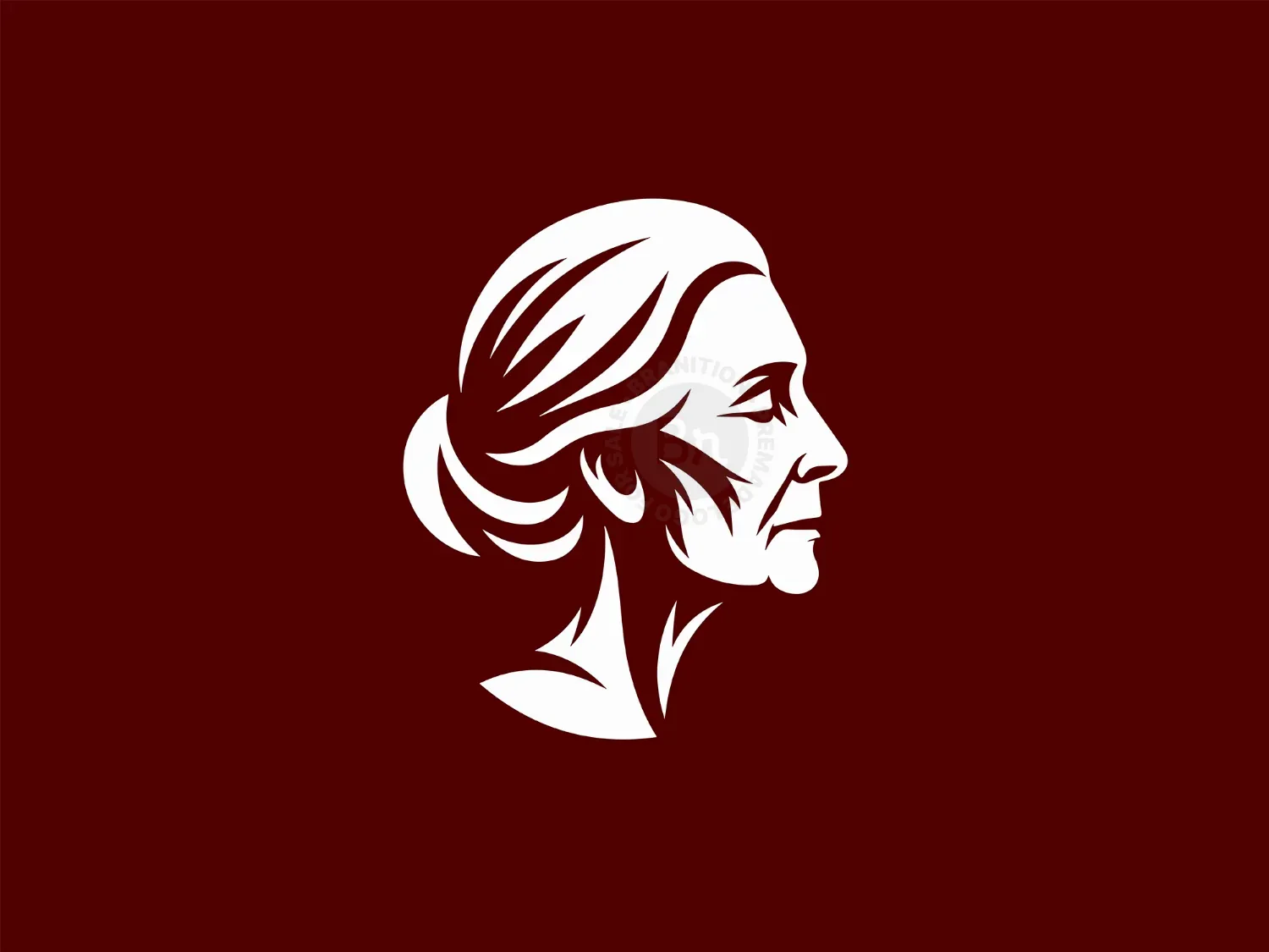 Abstract Old Woman Head Logo