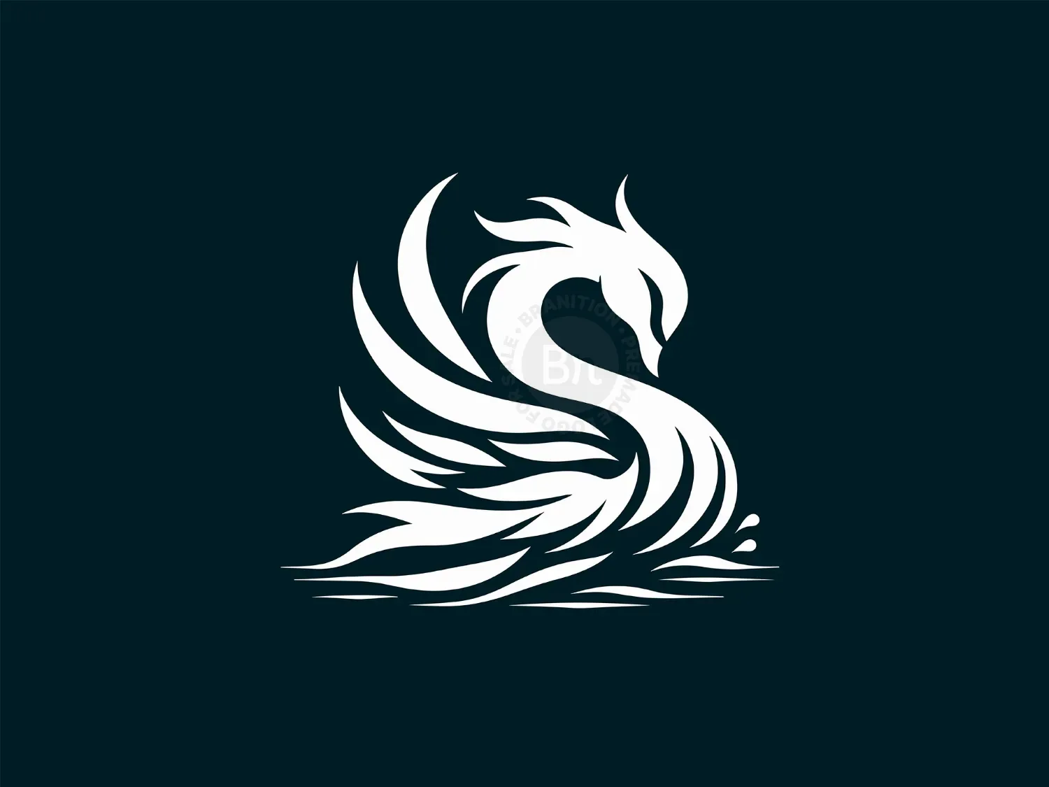 Abstract And Elegant Swan Logo