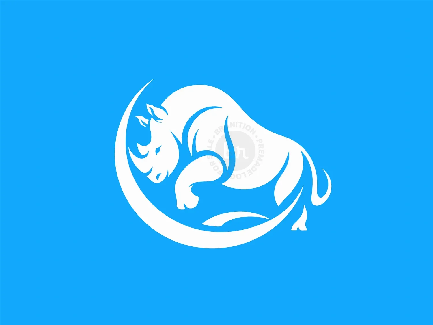 Modern And Elegant Rhinoceros Logo