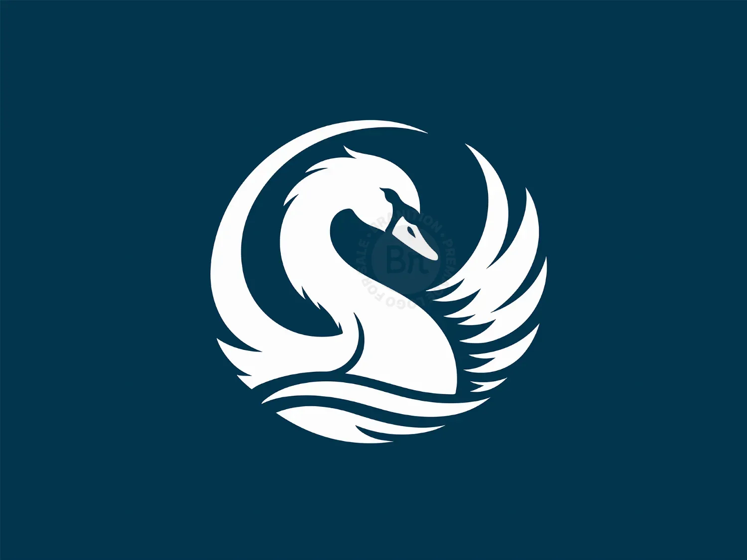 Abstract And Elegant White Swan Logo