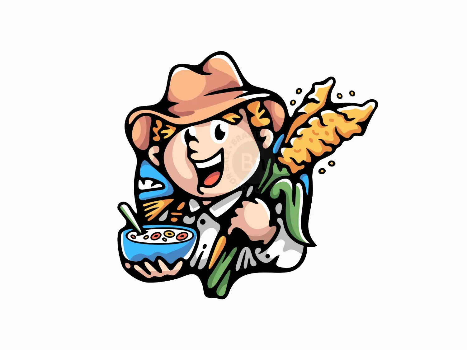 Sorghum Cereal Farmer Logo