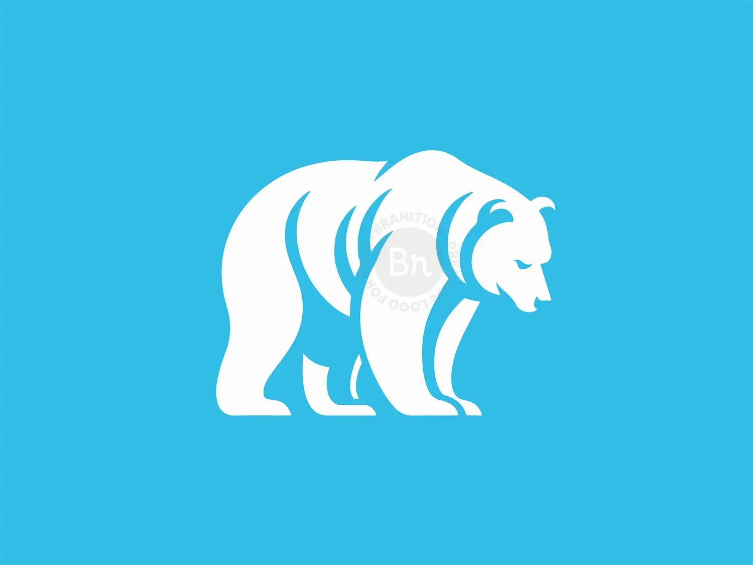 Elegant And Modern White Bear Logo