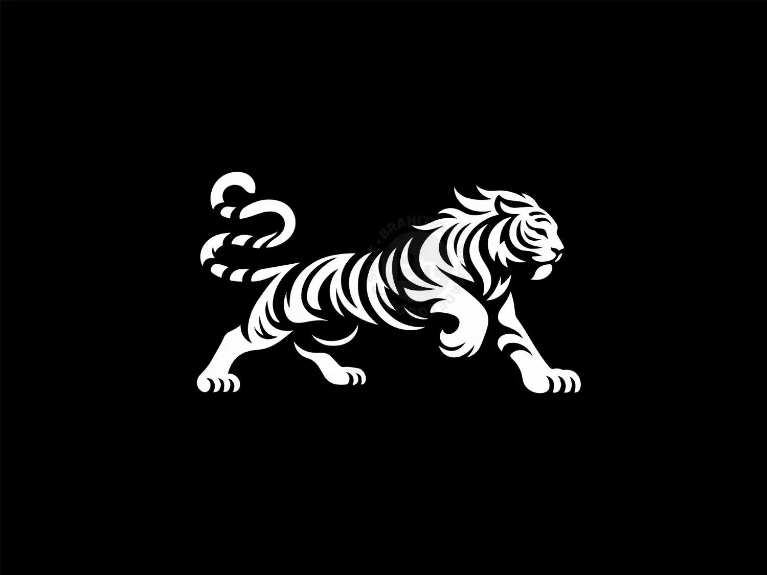 Modern And Elegant White Tiger Logo