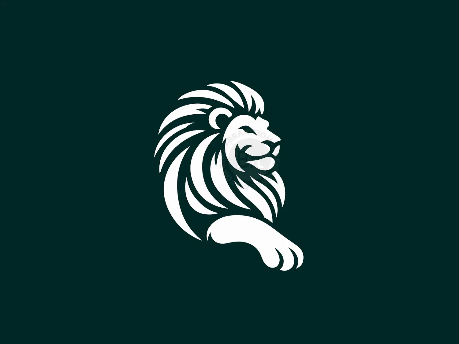 Modern White Lion Logo