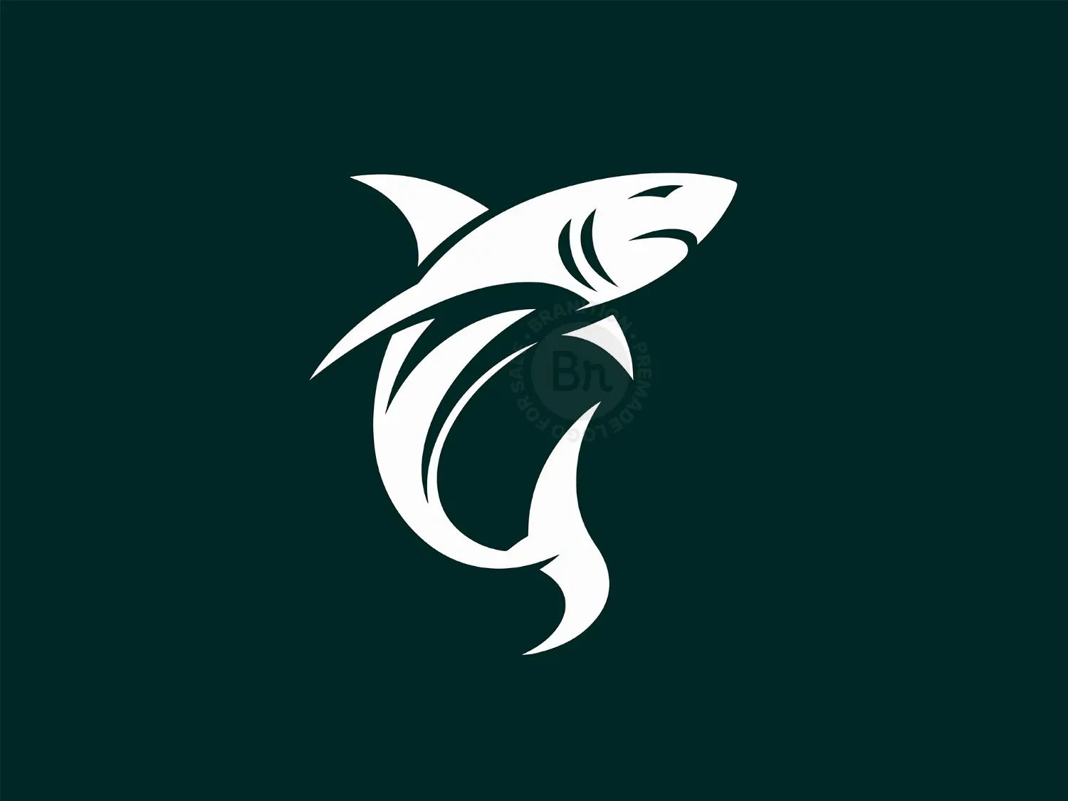 Modern And Elegant White Shark Logo