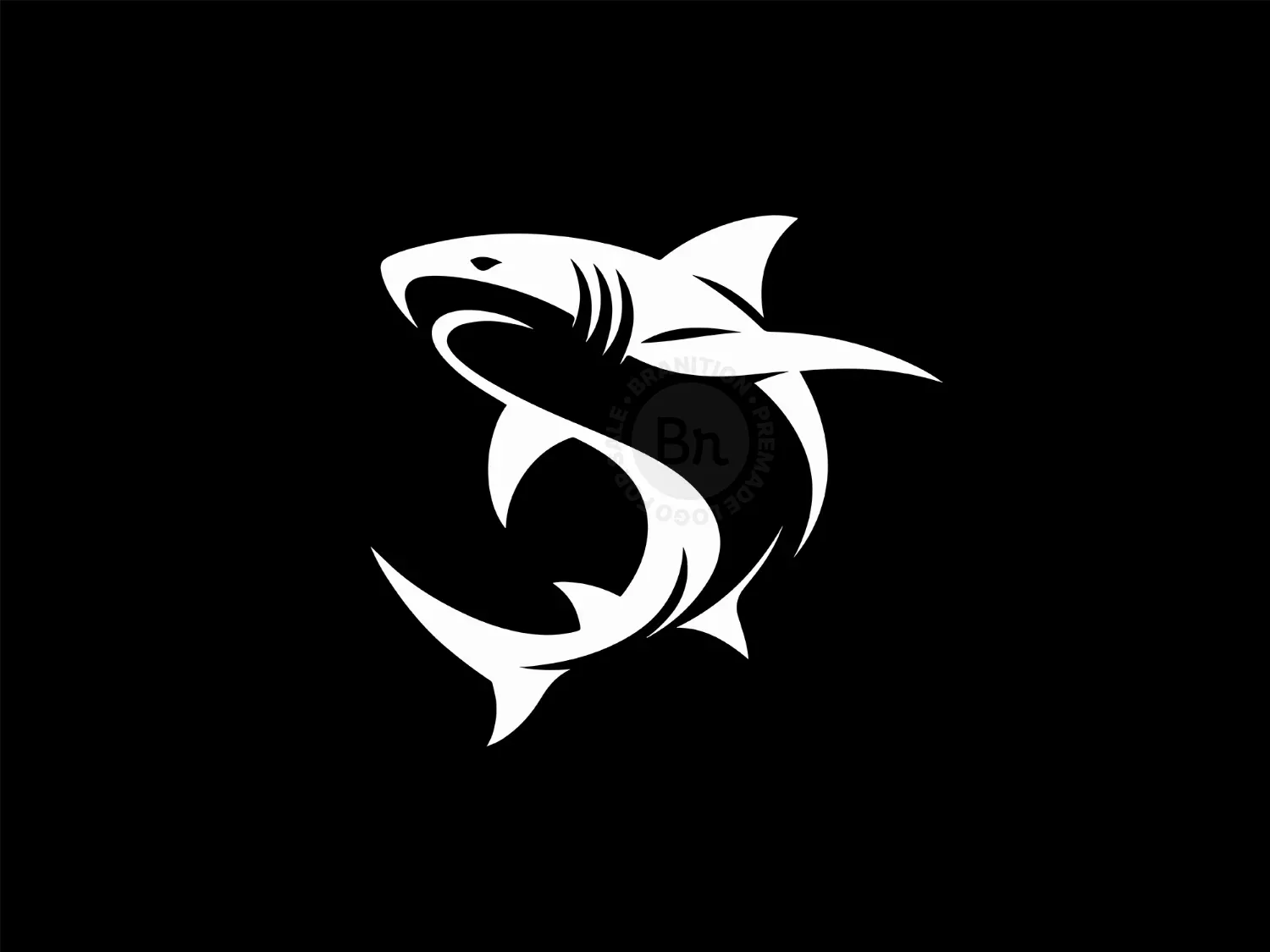 Elegant And Modern White Shark Logo