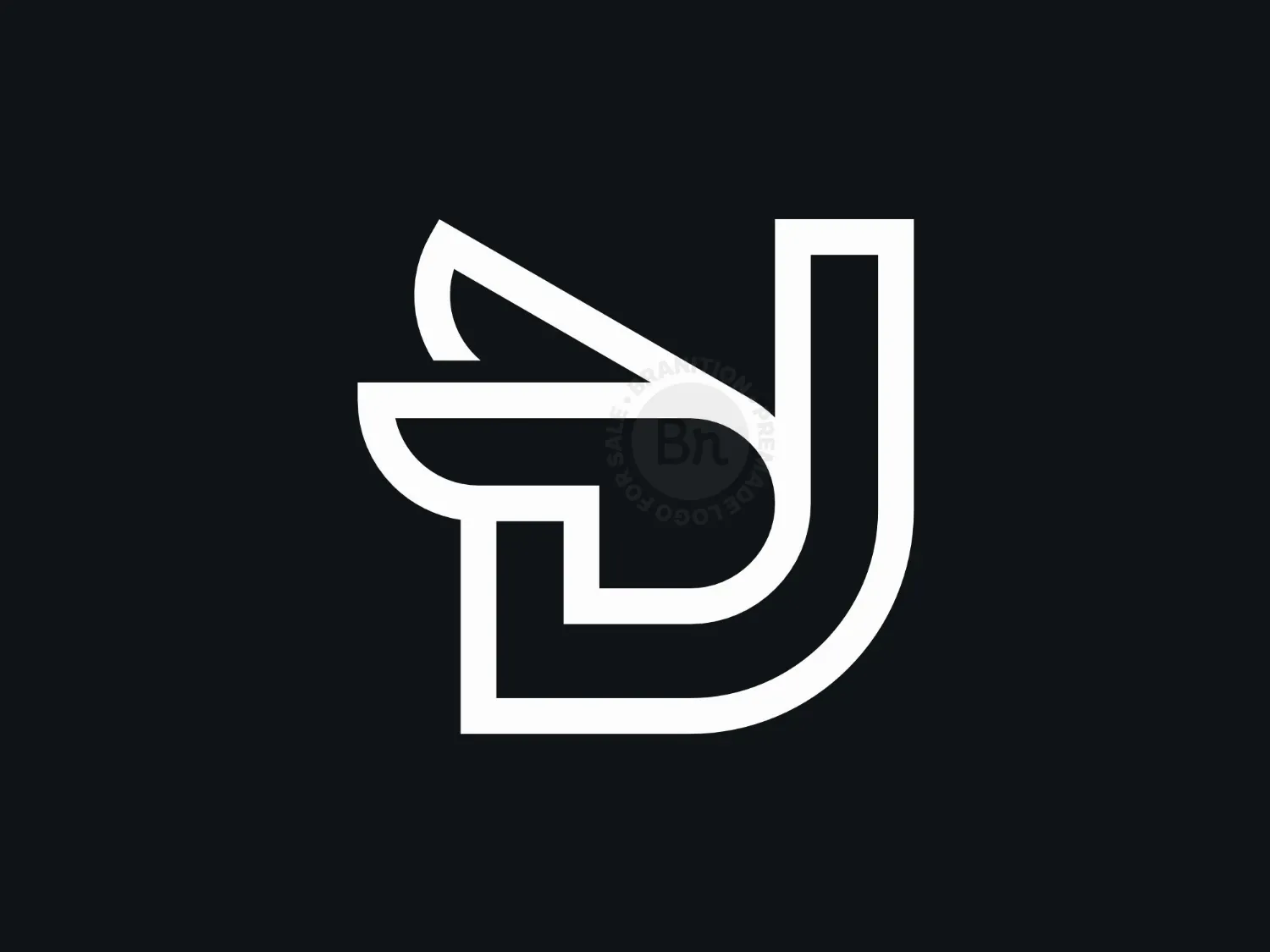 Letter J Rabbit Logo