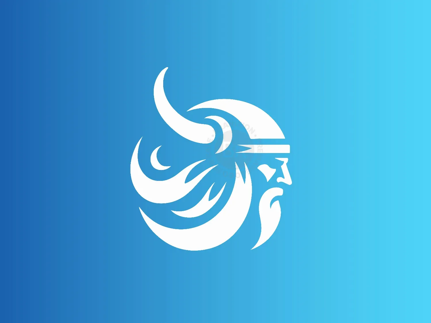 Modern And Elegant Viking Warrior Head Logo