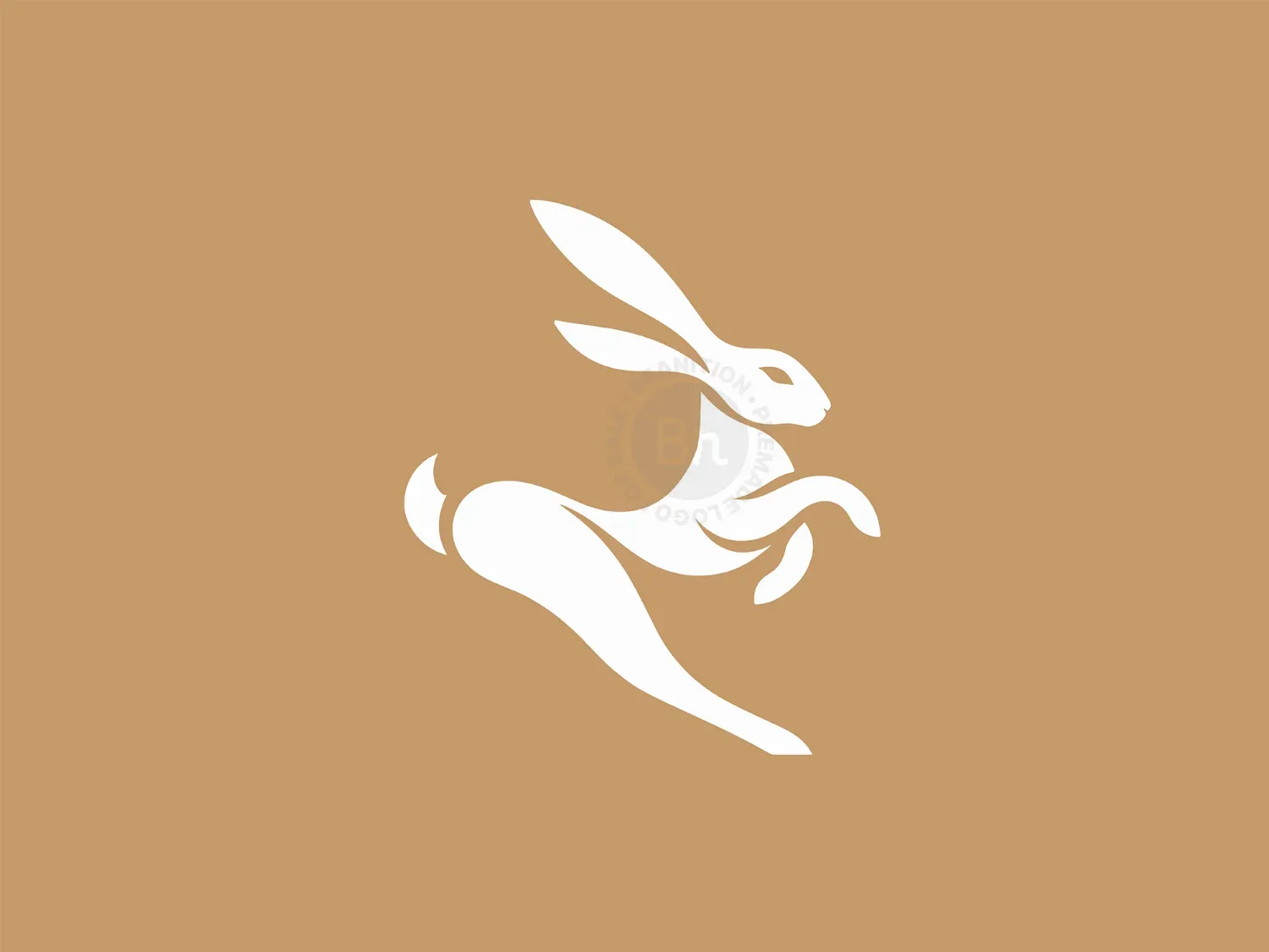 Abstract And Elegant White Rabbit Logo