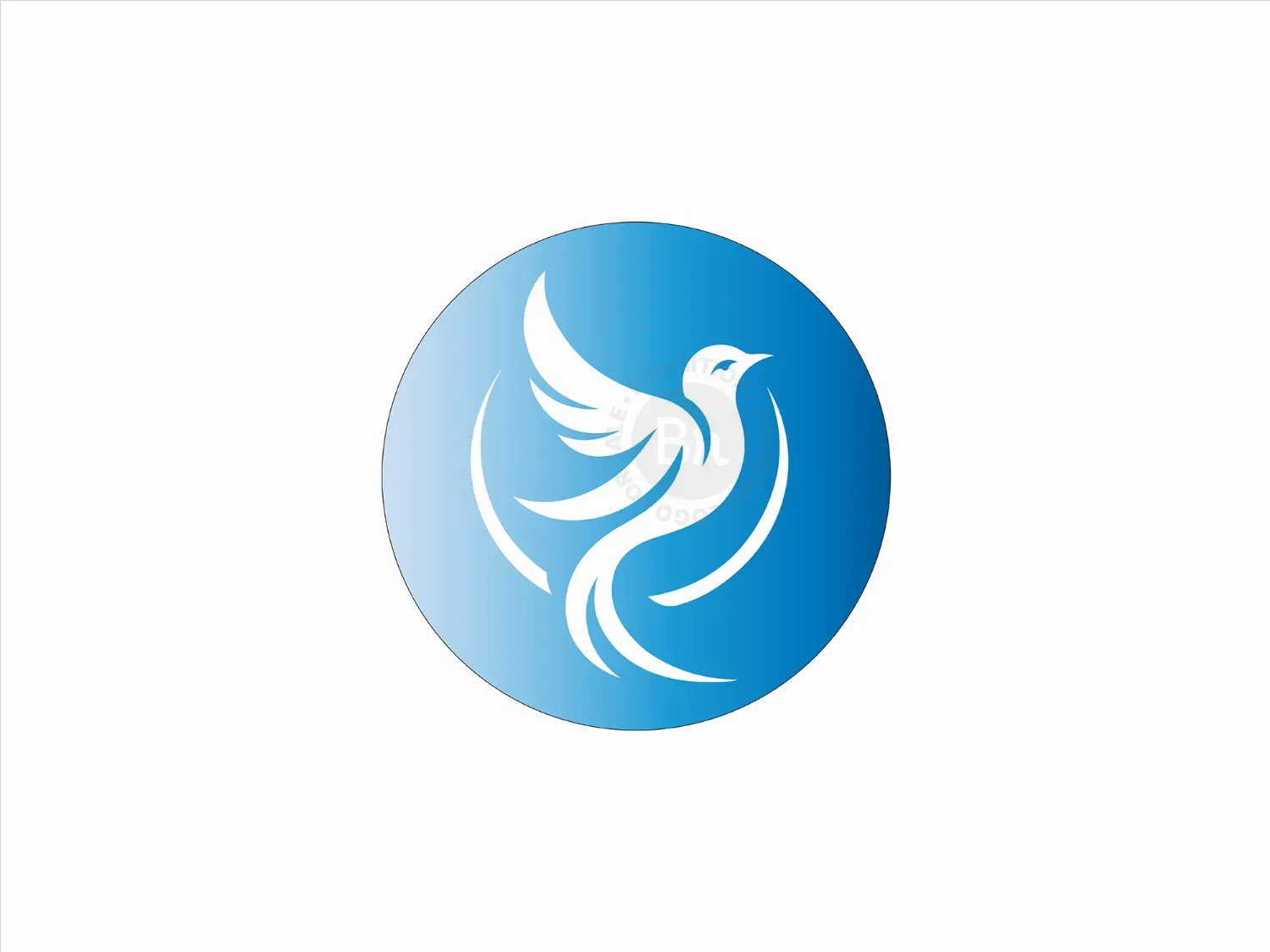 Modern And Elegant White Bird In Circle Logo