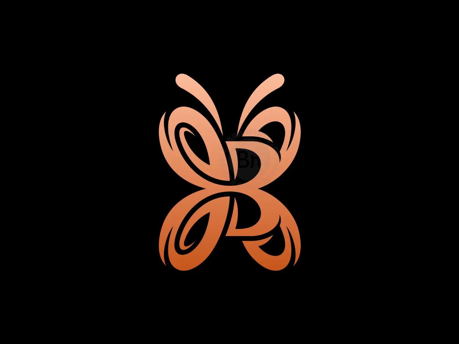 Letter B Butterfly Logo