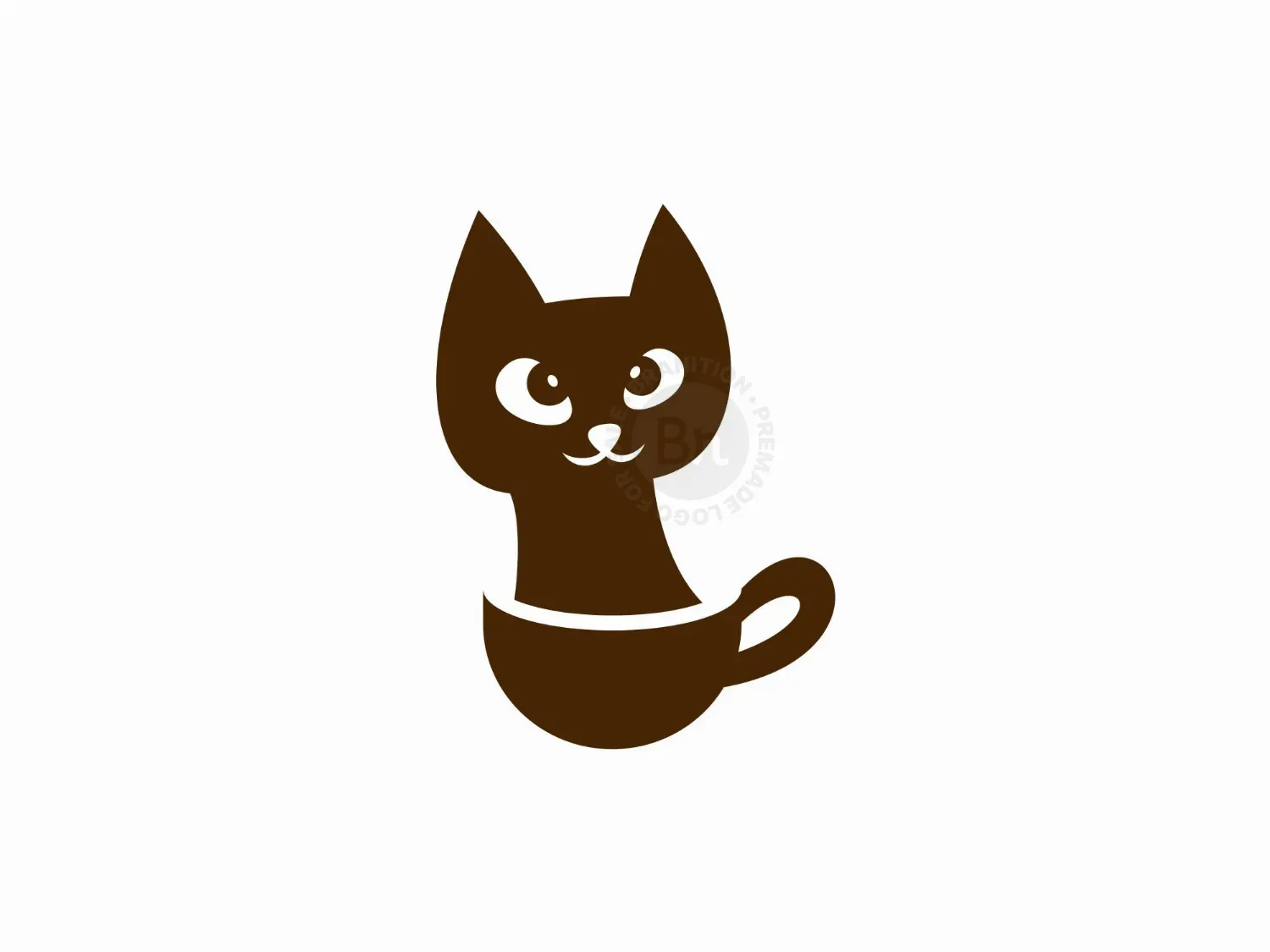 Cat Coffee Geometric Logo