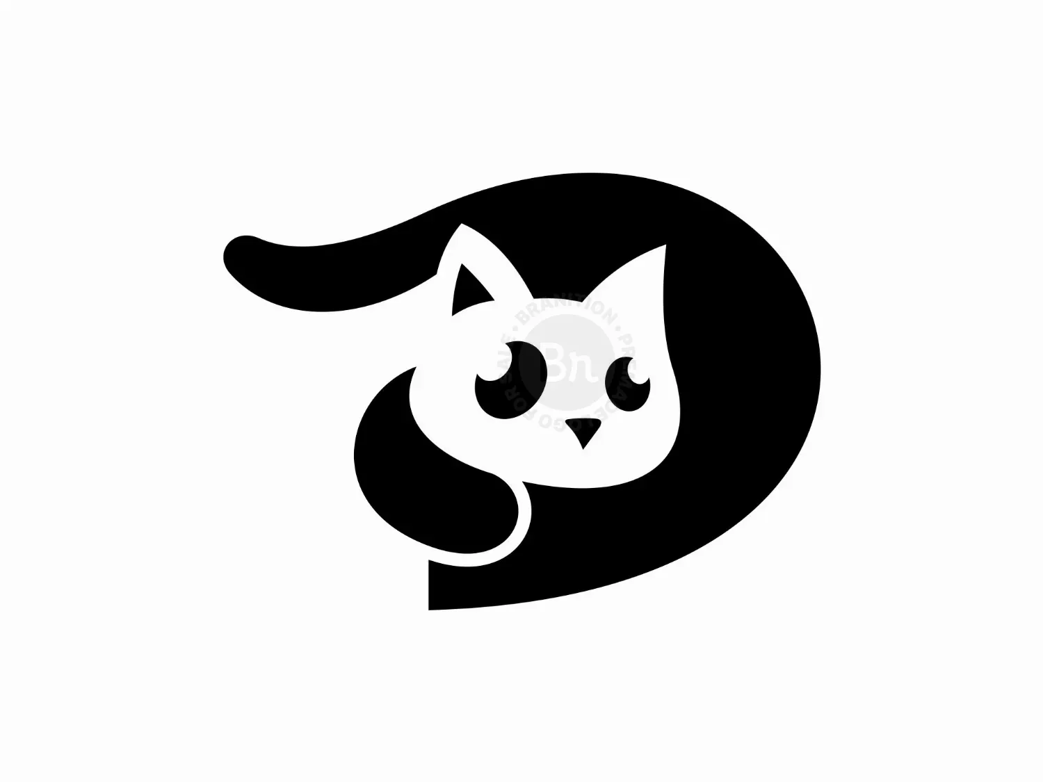 Letter D Cat Logo