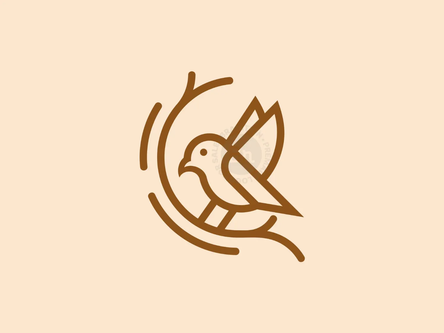 Bird Twig Simple Logo