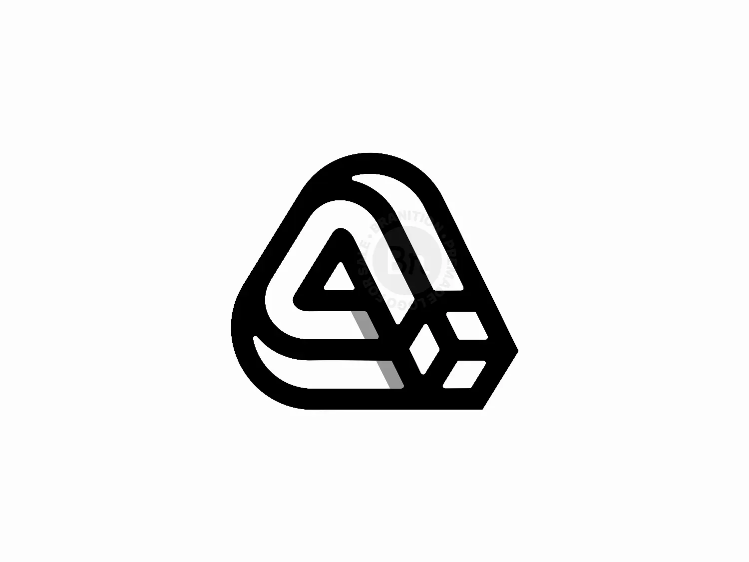 Letter A Cube Geometric Logo