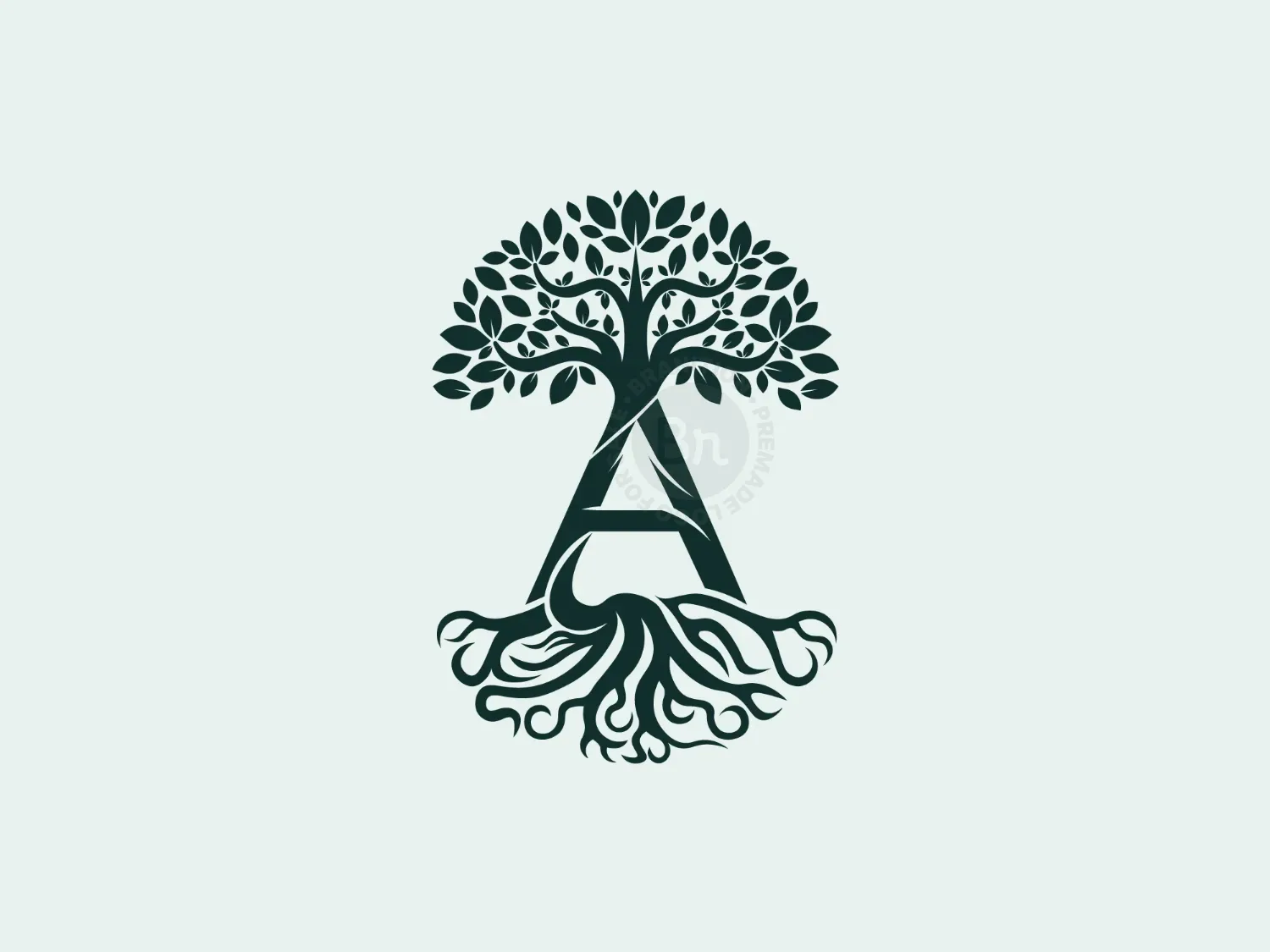 Inital Letter A Tree Logo