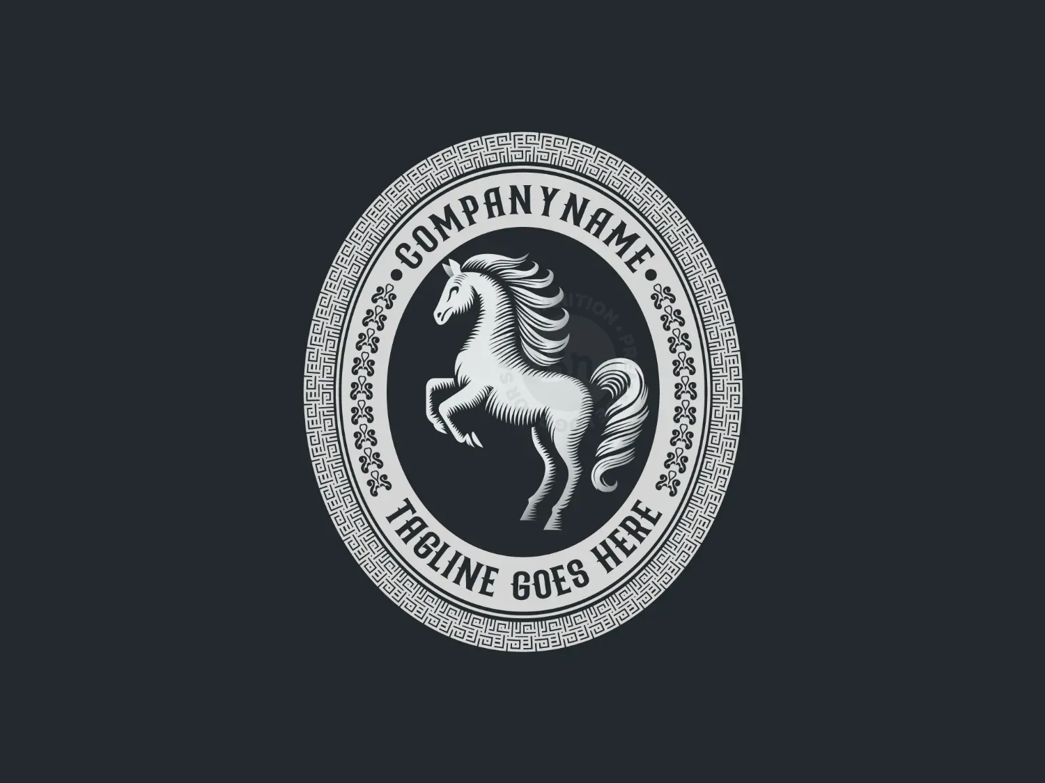 Horse Herladry Emblem Logo