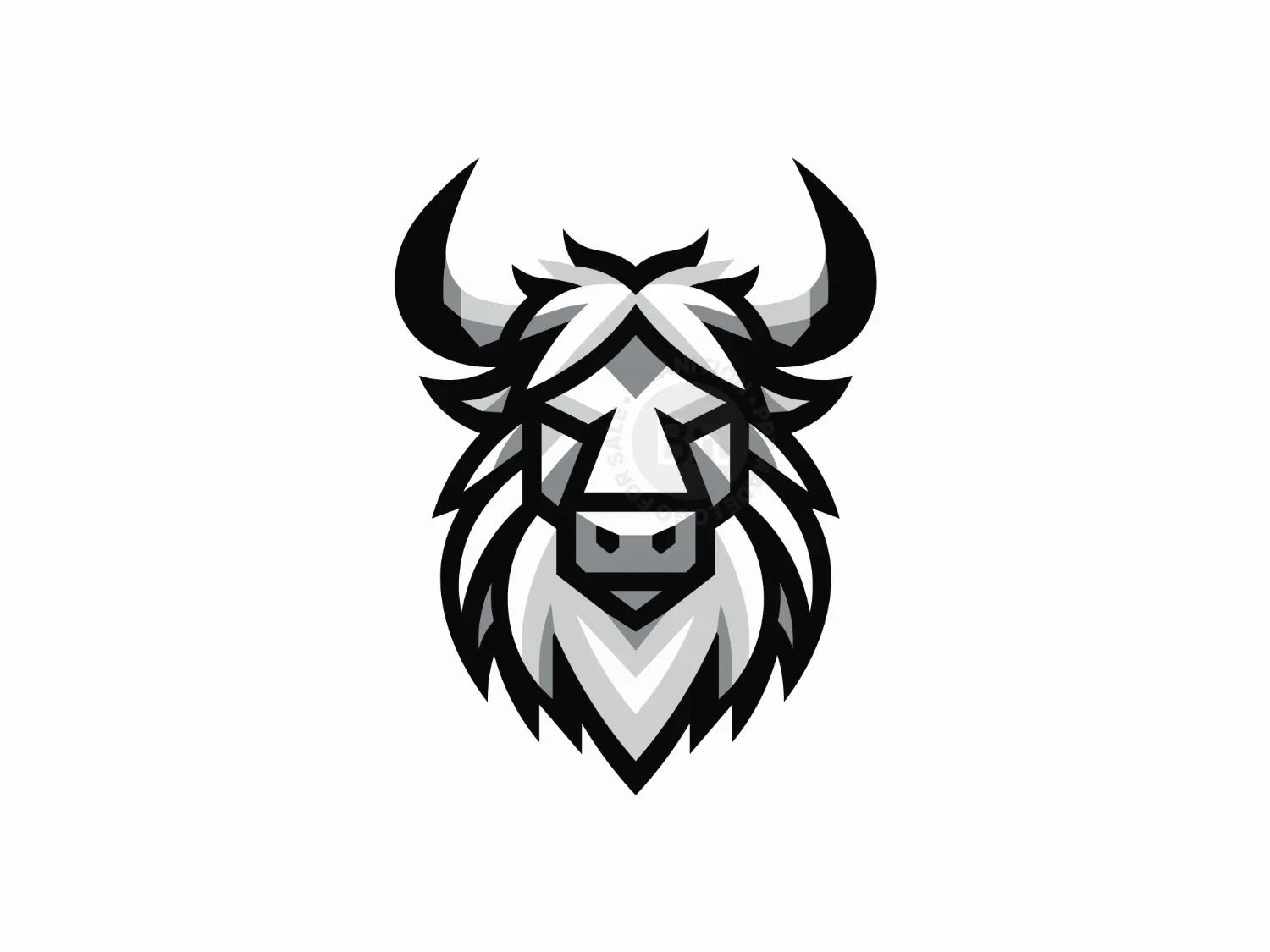 Abstract Bison Head Logo Or Bull Logo