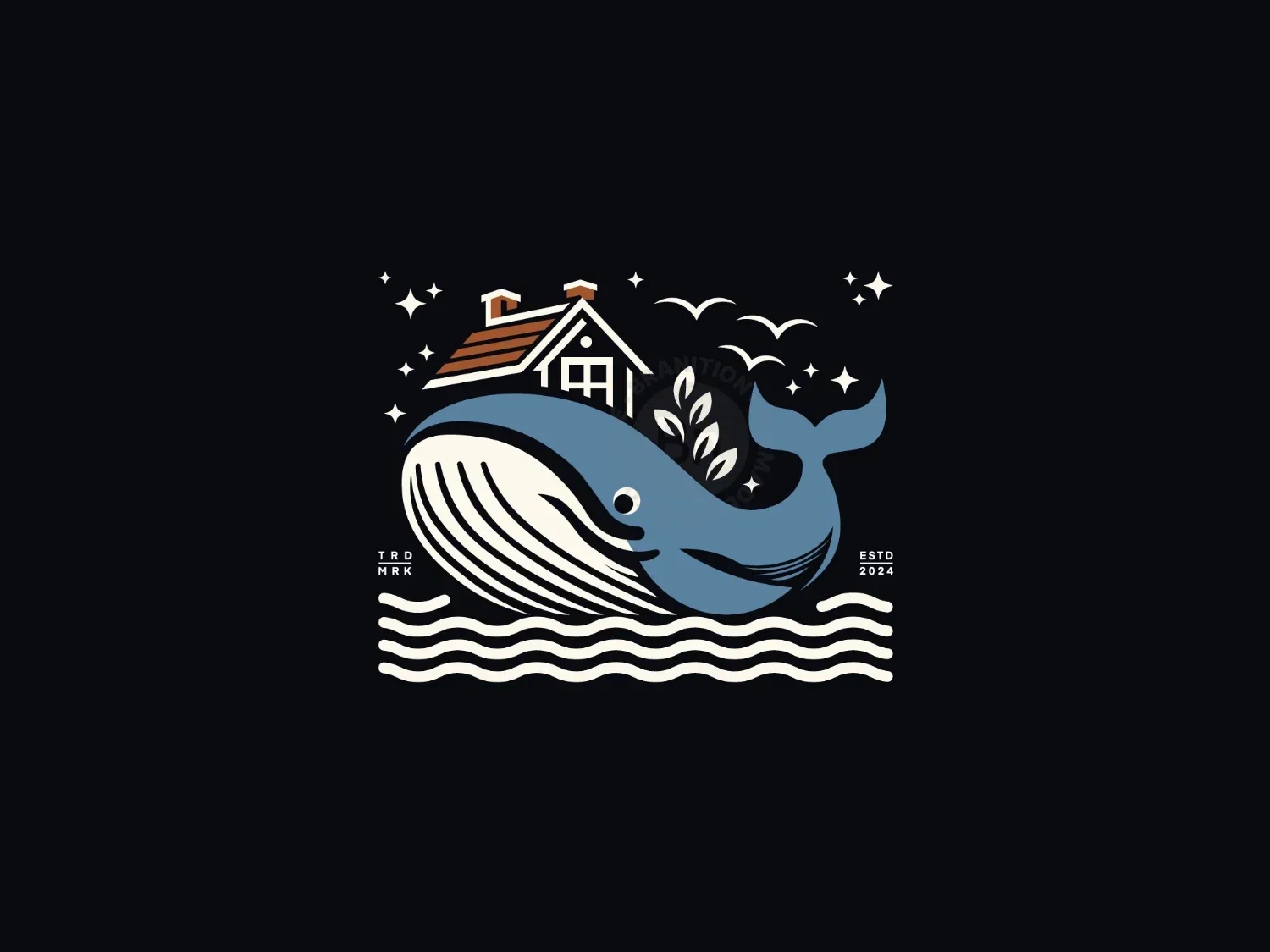 Blue Whale And Village Logo