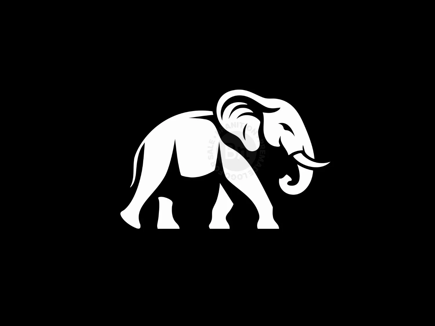 Modern And Elegant White Elephant Logo