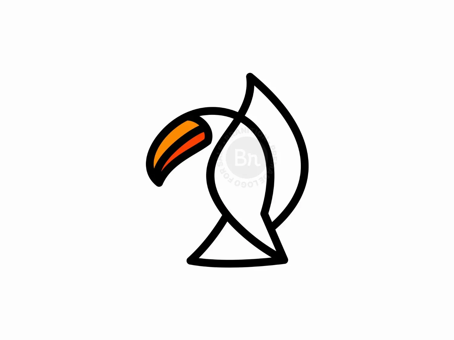 Bird Toucan Simple Line Logo