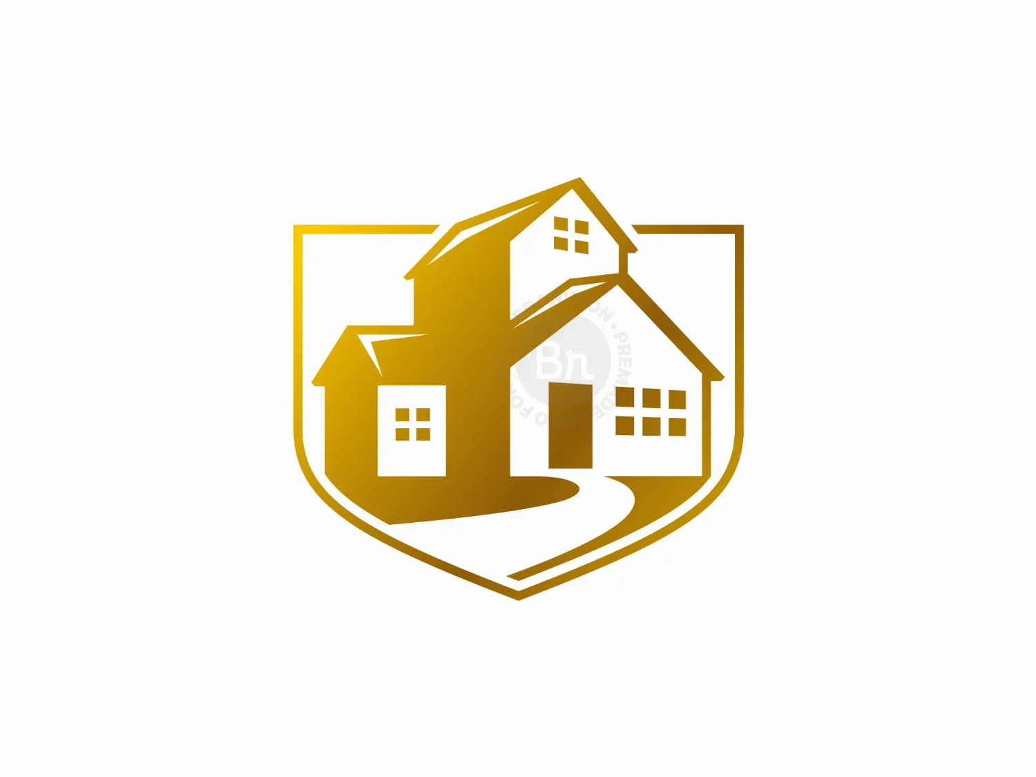 Modern House Gold Shield Logo