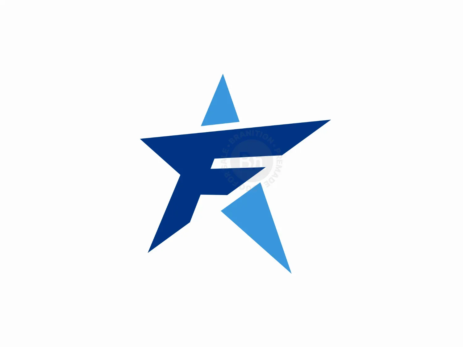 Blue Modern F Star Logo